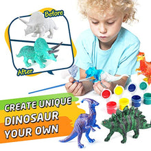 Load image into Gallery viewer, Baodlon Kids Arts Crafts Set Dinosaur Toy Painting Kit - 10 Dinosaur Figurines, Decorate Your Dinosaur, Create a Dino World Painting Toys Gifts for 5, 6, 7, 8 Year Old Boys Kids Girls Toddlers
