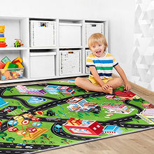 Load image into Gallery viewer, Unomor Kids Carpet Playmat Rug, Crawling Party Game Role Play Children Playmat Floor Cushion Playing Rug, Educational Baby Boy Fun Carpet City Map City Life Game Play Mat for Playing with Car Toy
