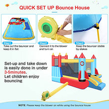 Load image into Gallery viewer, DREAMVAN Kids Bounce House with Blower Inflatable Bounce Houses Double Slide Climbing Wall and Ball Pit/Pool Splash Big Bouncy House Bouncing Rocket Jumping Castle Outdoor/Indoor, Ages 3-12 Years
