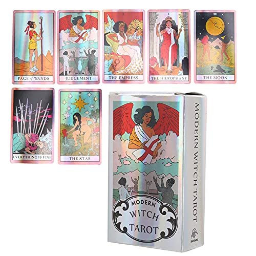 Yitengteng English Version Tarot Cards, 79 Portable Tarot Deck for Friend for Traveling for Family for Party