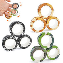Load image into Gallery viewer, MRTREUP 9PCS Magnetic Rings Fidget Toys for Adults Kids, Newest Colorful Finger Rings Toy, Stress Relief Magnetic Spinner Ring, Anxiety Relief Decompression, Christmas Halloween Birthday Gifts

