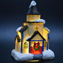 Load image into Gallery viewer, prettDliJUN Lovely Dreamy Snowing Scene Cottage House Toy with Light Christmas Home Ornament for Kids D
