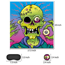 Load image into Gallery viewer, Outus Pin The Eyeball on The Zombie Halloween Party Game, Zombie Game Poster with 24 Pieces Zombie Eyeballs Stickers and 6 Pieces Black Eye Mask
