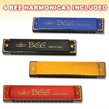 Load image into Gallery viewer, ArtCreativity Bee Harmonicas for Kids, Set of 4, Fun Musical Instruments for Children, Individually Wrapped Music Toys in Gift Box, Fun Birthday Party Favors and Stocking Stuffers for Boys and Girls

