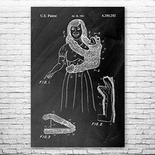 Load image into Gallery viewer, Patent Earth Monkey Hand Puppet Poster Print, Toy Store Art, Puppet Decor, Ventriloquist Gift, Puppet Wall Art, Puppet Design Chalkboard (Black) (12 inch x 18 inch)
