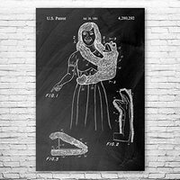 Patent Earth Monkey Hand Puppet Poster Print, Toy Store Art, Puppet Decor, Ventriloquist Gift, Puppet Wall Art, Puppet Design Chalkboard (Black) (16 inch x 20 inch)