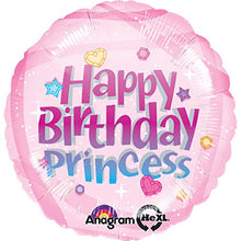 Load image into Gallery viewer, &quot;happy Birthday Princess&quot; Pink Hearts 18&quot; Mylar Balloon
