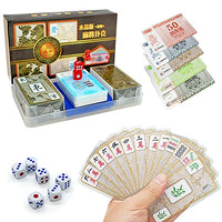 MAQIANFAA Crystal Mahjong Poker Set, Waterproof Lightweight Poker Plastic Mahjong Card Suit for Mahjong Lovers and Beginners