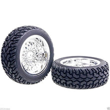 Load image into Gallery viewer, Toyoutdoorparts RC 2084-8019 Plating Plastic Wheel &amp; Rally Tires for HSP 1:10 On-Road Rally Car
