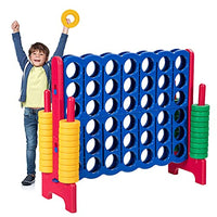 Costzon Giant 4-in-A-Row, Jumbo 4-to-Score Giant Games for Kids & Adults, Indoor Outdoor Party Family Connect Plastic Game, 4 Feet Wide by 3.5 Feet Tall w/42 Jumbo Rings & Quick-Release Slider (Red)