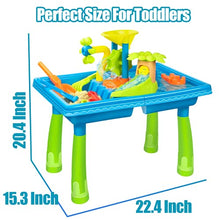 Load image into Gallery viewer, UNIH Sand and Water Table for Toddlers ,Water Table Beach Outdoor Toys for Toddlers Age 2-4,Toddlers Play Sandbox Activity Table Toys for Boys Girls 2 3 4 Year Old
