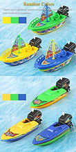 Load image into Gallery viewer, NEXTAKE Wind-up Boat Bathtub Toy, Funny Windup Speed Boat Sailboat Bath Toy Clockwork Fast Boat Water Toy Sailing Ship Tub Toy for Kids (Sailboat+Speed Boat)
