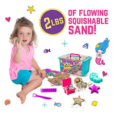 Load image into Gallery viewer, GirlZone Mermaid Treasures Play Sand Kit, 2lbs of Magic Sand for Kids Kit with Gems, Carry Case and More, Kids Toys for Playdates and Great Gift Idea
