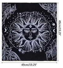 Load image into Gallery viewer, PEPAXON Divination Tarot Cloth Table Cover with Tarot Pouch Tarot Tapestry 49x49cm
