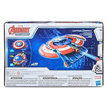 Load image into Gallery viewer, Avengers Marvel Mech Strike Captain America Strikeshot Shield Role Play Toy with 3 NERF Darts, Pull Handle to Expand, for Kids Ages 5 and Up
