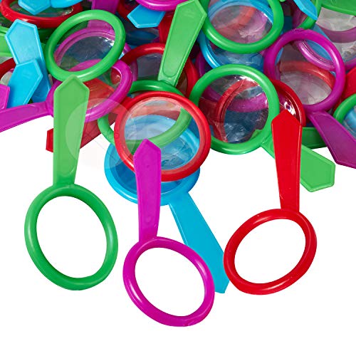 Kicko Mini Magnifying Glasses - 144 Pack - 1 Inch - for Kids, Party Favors, Stocking Stuffers, Classroom Prizes, Decorations, Birthday Supplies, Holidays, Pinata Filler, Novelties and Rewards