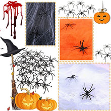 Load image into Gallery viewer, Black Plastic Fake Spiders,Fake Spider Joke Toys,Plastic Spiders Party Favor for Halloween Party Decorations 100 Pack
