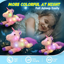 Load image into Gallery viewer, Houswbaby 19&#39;&#39; Light Up Unicorn LED Stuffed Animal Glow at Night Soft Plush Toy Birthday Gift for Kids Girls, Pink
