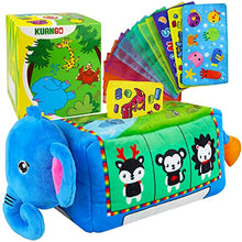 Load image into Gallery viewer, KUANGO My First Baby Tissue Box Toys, Soft Stuffed Crinkle Montessori Toys for Babies 6-12 Months, Colorful Juggling Rainbow Dance Scarves for Newborn Infant Sensory Toys 0 3 6 9 Months
