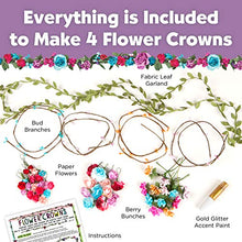 Load image into Gallery viewer, Creativity for Kids Flower Crowns Craft Kit - Create 4 Hair Accessories &amp; Grow &#39;n Glow Terrarium
