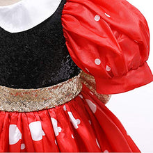 Load image into Gallery viewer, IDOPIP Toddler Kids Baby Girls Polka Dot Princess Dress Costume Halloween Christmas Fancy Dress up Pageant Birthday Party Sequins Bow Dance Tutu Skirt Photo Prop Cosplay Red Polka Dot 1PC 2-3 Years
