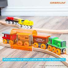 Load image into Gallery viewer, 56 Piece Wooden Train Track Expansion Pack with Tunnel Compatible Thomas Wooden Railway Brio Chuggington Imaginarium Set by Orbrium Toys.

