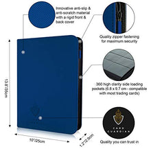Load image into Gallery viewer, Card Guardian - 9 Pocket Premium Binder with Zipper for 360 Cards - Side Loading Pockets for Trading Card Games TCG (Blue)
