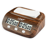JIESENG Chess Clock Wooden Look Basic Digitial Chess Timer with Bonus and Delay