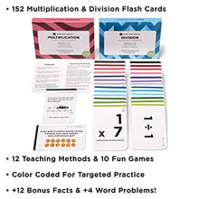Load image into Gallery viewer, Think Tank Scholar Multiplication and Division Flash Cards (300 Facts), Award Winning, Math Facts 1-12 Flashcards Set - Kids Ages 8+ 3rd, 4th, 5th, 6th Grade - 6 Teaching Methods, 5 Games for Learning
