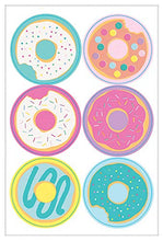 Load image into Gallery viewer, &quot;Donut Party&quot; Assorted Round Sticker Favors | 2&quot; | Pack of 24
