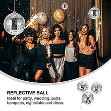 Load image into Gallery viewer, NUOBESTY 3pcs Mirror Disco Ball Reflective Glass Mirror Ball Silver Hanging Disco Ball Cake Topper Tree Ornament for Party Home Decorations 8CM
