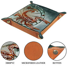 Load image into Gallery viewer, Dice Tray Scorpio Zodiac Sign Horoscope Astrology Symbol Dice Rolling Tray Holder Storage Box for RPG D&amp;D Dice Tray and Table Games, Double Sided Folding Portable PU Leather
