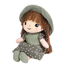 Load image into Gallery viewer, RONGXG Girls Fluffy Rag Doll Plush Stuffed Toy Soft Gifts with Hat Skirt Princess Phial Cute Little Dolls Girl Decoration Companion Toys Ragdoll for Christmas Birthday Gift 40CM, Green, one size
