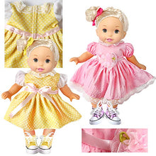 Load image into Gallery viewer, 19 Pcs Girl Doll Clothes and Accessories - Alive Baby Doll Clothes Outfits Including 12 Sets Doll Dresses, 1 Pair Casual Shoes, 3 Hangers and 3 Underwear for 12 13 14 15 Inch Dolls Girls Gift
