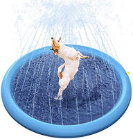 Petslovfun Non-Slip Pet Splash Sprinkler Pad for Dogs Kids Chinldren, Pets Splash Bath Pool Thickened Durable Bathing Tub Pet Summer Outdoor Water Toys Splash Spinkler Mat (XL-59IN)