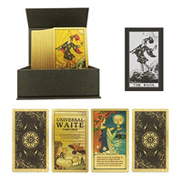 GUUDUI 78Pcs Original Tarot Cards with Book-Type Card Box,Tarot Deck Guidebook for Beginners Black-Gold Printing Collection
