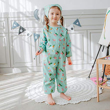 Load image into Gallery viewer, Kids Art Gown Jumpsuit Toddler Waterproof Premium Art Smocks Apron Preschool Artist Overall Coveralls with Matching Headband Play Mingo Mint S
