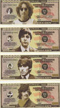 Load image into Gallery viewer, The Beatles $Million Dollar$ Novelty Bills Complete Set of 4
