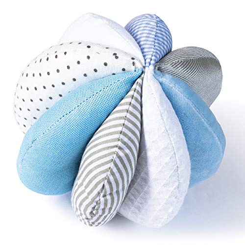 Montessori Baby Toys 0-6 Months | Baby Montessori Toys 0-6 Months | Texture Balls Baby | Plush Sensory Fabric Ball for Babies | 8 Different Sensory Material Fabric Ball | Early Development Stage Toys