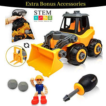 Load image into Gallery viewer, Mushky Take Apart Toys for Boys and Girls, 26pc Assembly Bulldozer Toys Construction Truck with Screwdriver, STEM Educational Learning Toys for Toddlers, Best Toy Vehicles Gifts for 3 4 5 6 Year Olds
