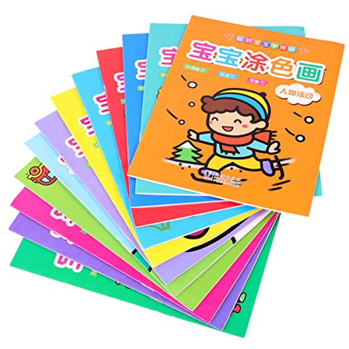 TOYANDONA 12pcs Color Activity Book Paper Coloring Graffiti Book Painting Booklet for Kids Children Preschool Start Signing(Random Color and Style)