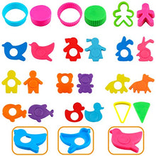Load image into Gallery viewer, FRIMOONY Plastic Dough Tools for Kids, with Capital Letters, Cookie Cutters, Stamps, Multi-Color, 61 Pieces

