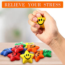 Load image into Gallery viewer, 45 Pieces Star Smile Face Stress Balls Mini Star Foam Balls Smile Funny Face Toys Relief Star Smile Balls for School Carnival Reward Student Prizes Party Favor Toy, 5 Colors (45 Pieces)
