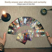 Load image into Gallery viewer, Tarot Cards, 45Pcs Hologram Paper Flash Amazing Interesting Wonderland Oracle Cards Classic English Future Telling Game Divination Card Tarot Cards Deck Mysterious Interactive Board Game for Beginner
