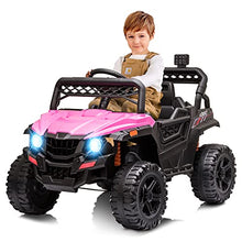 Load image into Gallery viewer, RCtown 12V Kids Ride On Car Truck w/Parent Remote Control, Spring Suspension, LED Lights, AUX Port, Music (Rose, no Tent)
