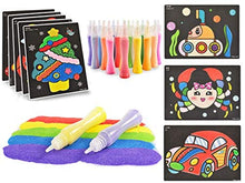 Load image into Gallery viewer, Yesier 18 Colored Peel and Sand Art Kits Sheets for Kids Scenic Sand with 27 Sheets Sand Art Painting Cards and 2 Pcs Scratch Sticks for Kids&#39; Arts and Crafts (18 Colors+27 Sheets)
