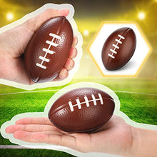Load image into Gallery viewer, 4 Pieces Foam Toy Footballs Tiny Footballs Football for Party Favors Brown Football Stress Ball for Indoor Outdoor Games Party Supplies Kids School Carnival Reward Christmas Bag Fillers
