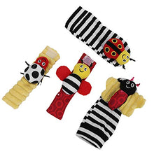 Load image into Gallery viewer, Colorful Easily Cute Sock Hanging Toy, Infant Soft Sock, Wrist Rattles Toy, for Children Baby(A Set of Butterfly Ladybug Socks Wrist 02)
