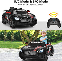 Load image into Gallery viewer, GLACER Ride on Car for Kids, Kids Electric Vehicle w/ 2.4G Remote Control, Double Doors, Swing Function, MP3/ USB/ TF Input, Lights &amp; Horn, Kids Car for 37-95 Months (Black)
