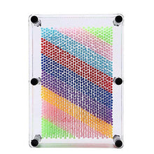 Load image into Gallery viewer, IUUWTMV 3D Pin Art Toy Unique Plastic Pin Art Board Sculpture Pins Craft Toys for Kids and Adult Large Size 6 x 8 inches (Rainbow)

